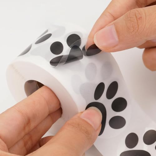 1000 Stück transparente Pfotenabdruck-Aufkleber, Etiketten, kleine Welpenpfoten-Aufkleber, Hunde-Fußabdruck, Aufkleber, selbstklebend, 25 mm