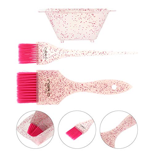 Lurrose 2Set Tools Tint Mini Tool Diy For Mixing Mixer Professional Home Toolfor Dying Brushes, And Bowl, Shop Tinting Glitter Plastic Brush Tail Pink Bowl Kit, Comb Salon Dryers Brushes #TOP6