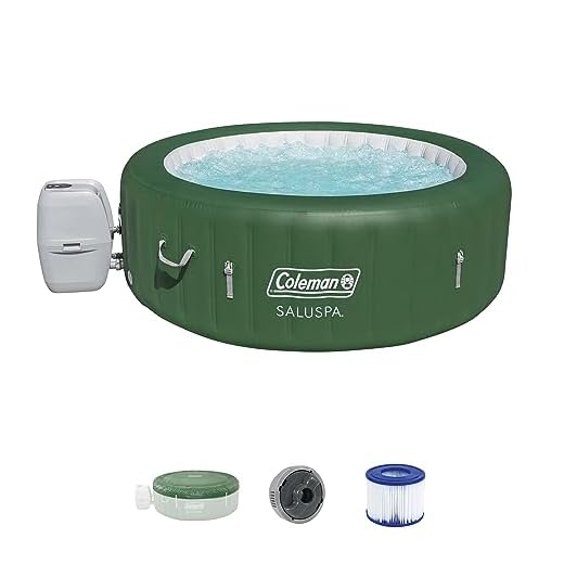 Coleman SaluSpa Inflatable Hot Tub Spa | Portable Hot Tub with Heated Water System and 140 Bubble Jets | Fits Up to 4 People