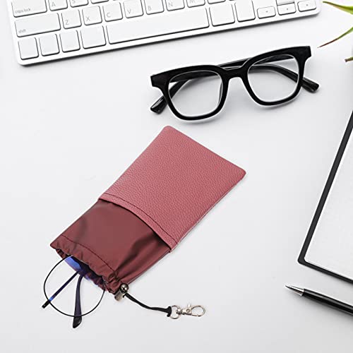 DOITOOL 2 peças de couro de poliuretano para óculos de sol, bolsas de armazenamento, bolsas para ócu