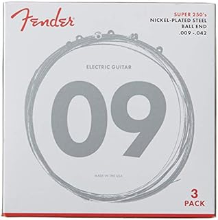 Fender Super 250 String Set - 250L (009/042) Pack of 3 Sets - Nickel-Plated Steel - Ball Ends