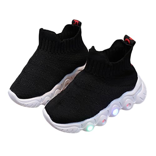 Toddler Kids Fashion Shiny Sneakers Light up Slip on Breathable Athletic Casual Shoes Boys Girls Walking Tennis Shoe with LED2
