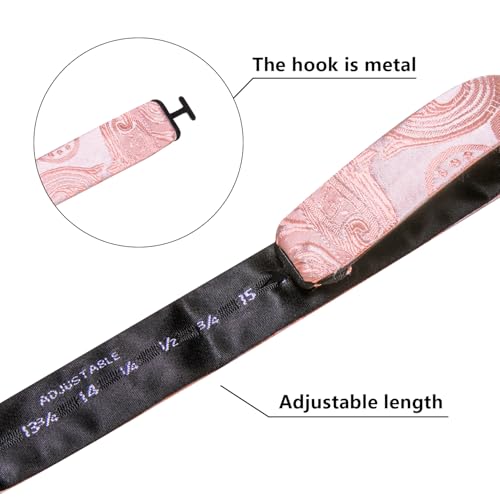 Image of Dubulle Self Tie Bow Ties and Lapel Pin for Men Paisley Solid Mens Bowtie and Handkerchief Cufflinks Set Wedding