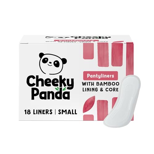 The Cheeky Panda Organic Pantyliners for Women 18 Organic Pantyliners Per Pack - with Bamboo Pads and Core