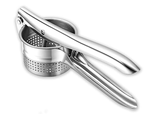 IPEA Schiacciapatate Professionale in Acciaio Inox per Schiacciare Patate, Verdura e Frutta - Design Moderno - Impugnatura Ergonimica - Utensile da Cucina per Purè - Pressa di Ortaggi e Carote
