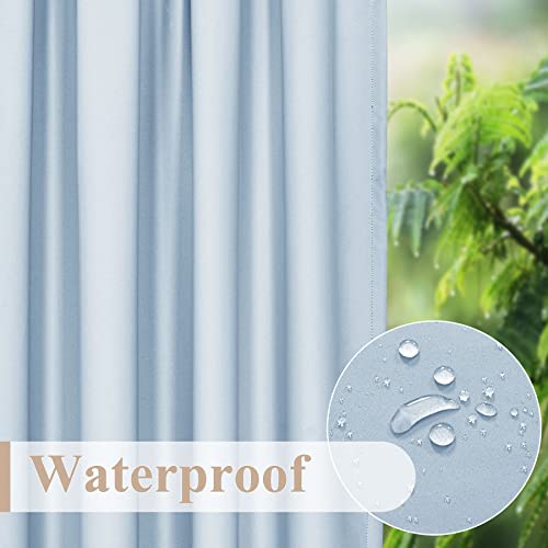 Cololeaf Outdoor Curtain Water Repellent For Patio - Home Decorations Rust Proof Grommet Top Indoor Outdoor Curtain Drape For Porch,Gazebo - Sky Blue 120" Wx96 L Inch (1 Panel) #TOP3