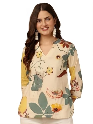Image of Cotton Printed Short Kurti for Women