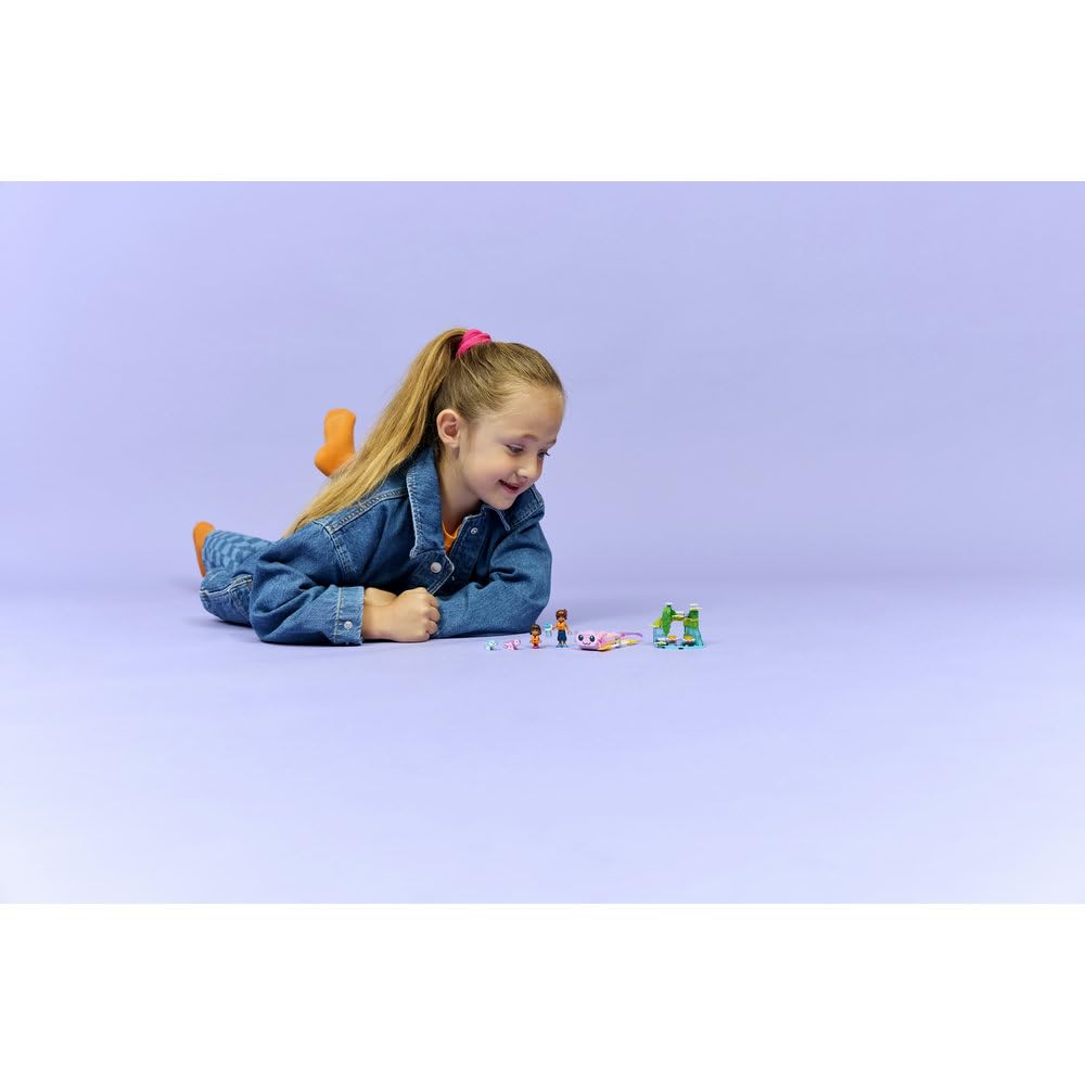 LEGO Friends Przygoda na aksolotlowej łodzi, klocki dla 5-latki z łódką, minilaleczką i mikrolaleczką, zabawka dla dziecka do odgrywania ról, pomysł na prezent dla dziewczynki od 5 lat i chłopca 42681