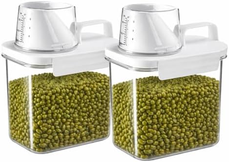 Kit com 2 Potes Herméticos Transparentes 1100ml – Ideal para Grão...