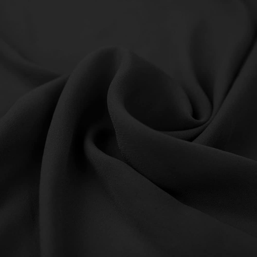 Stylish FABRIC Hi Multi Chiffon Wool Dobby/Woven Decoration Apparel Home/DIY Fabric, Black 1 Yard