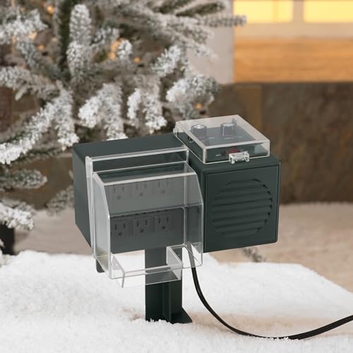 Outdoor Lights and Sounds Light Controller Green Lighted Christmas Decoration