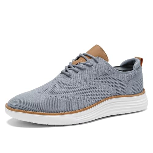 Image of Mens Casual Fashion Dress Sneakers Mesh Business Oxfords Walking Tennis Work Shoes Lightweight Soft Sole