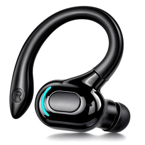 Amztour Auricular Bluetooth Mono V5.2 con Micrófono Auricular Manos Libres Diseño 360° 70 mAh hasta 20H de Reproducción Compatible con iPhone Android PC para Correr Conducir Andar en Bicicleta