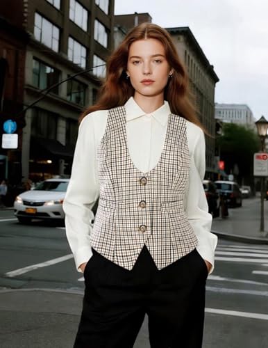 Image of GRACE KARIN Women's Suit Vest Top, Dressy Casual Sleeveless Button Waistcoat, Fromal Steampunk Blazer for Work Office
