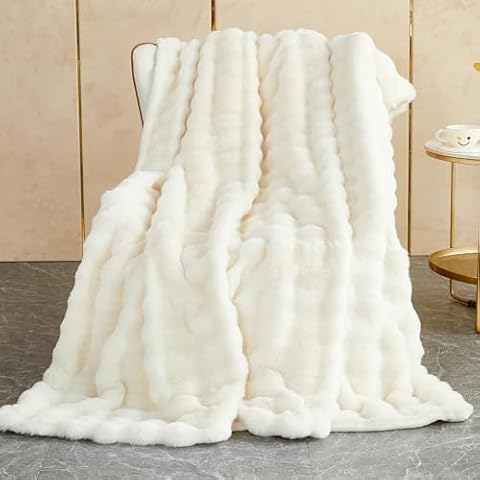 SHANNA Soft Warm Rabbit Plush Blanket Cover