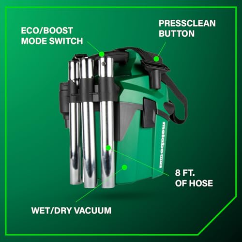 Image of Metabo HPT 18V Cordless Wet /Dry Vacuum, 1.6 Gallon HEPA Filter Vacuum, Powerful 74 CFM Airflow, 8 ft. of Stretchable Hose, Eco and Boost Modes, Lightweight Design, Tool Body Only, RP18DAQ4