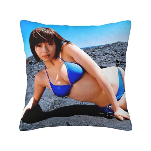 井上和香 7 枕カバー抱き枕カバーファッション45 x 45 cm部屋装飾両面正方形の部屋プレゼントルーム装飾車隠しファスナー クッション 18x18in