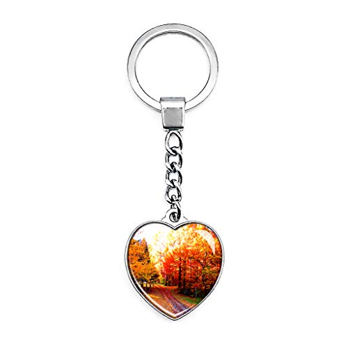 Preisvergleich Produktbild Hqiyaols Keychain Japan Aomori Schlüsselkette Kreative Doppelseitige Herz-Kristall-Schlüsselkette Tourist Souvenir Metal