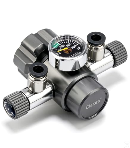 Image of Dual Outlets Aquarium CO2 Regulator for CGA320 Tank, R200-2 | Dual Needle Valves, CO2 Control