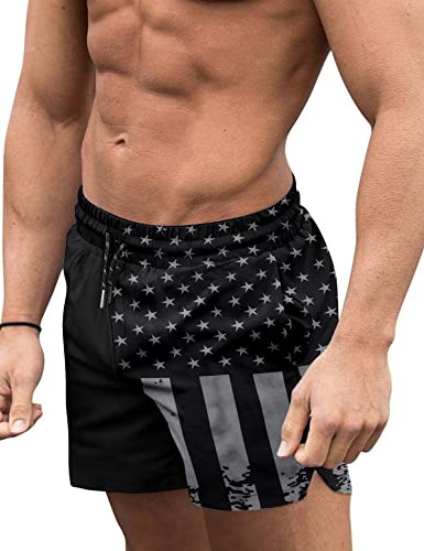 COOFANDY Men's Board Short with Lining Swim Trunk 5 inch Swimming Trunks