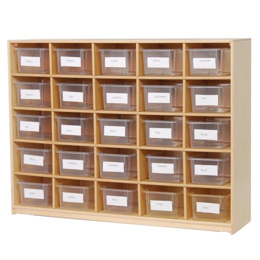 Constructive Playthings 25 Cubbie Storage Tote Organizer for Classroom, Durable Classroom Furniture for Schools, Daycares & Learning Spaces