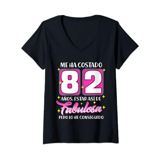Mujer 82 Años Fabulosa Cumpleaños 82 Camiseta Cuello V