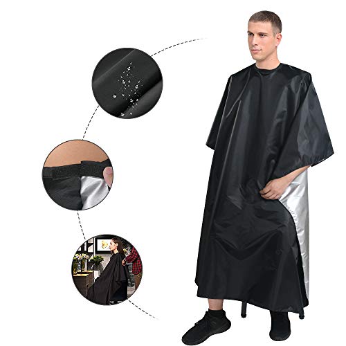URAQT Haarschnitt Friseurumhänge, Barber Cape Friseursalon Umhänge Cape Haarschneideumhang Schwarz Wasserdichtes Für Salon Haarschneiden Friseur