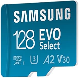 Samsung EVO Select 128GB microSDXC UHS-I U3 130MB/s Full HD & 4K UHD Memory Card inc. SD-Adapter (MB-ME128KA/EU), Blue