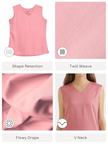 Image of SAADAA V-Neck Tops for Women| Viscose Fabric | Sleeveless Design | Relaxed Fit for Everyday Comfort | Office & Casual Wear