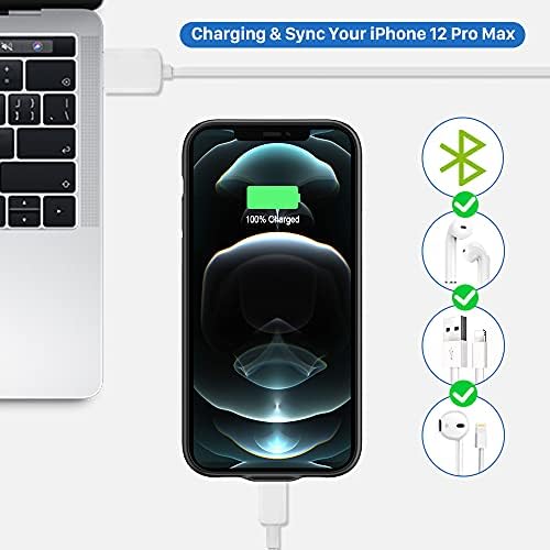 Battery Case for iPhone 12 Pro Max(6.7''), 8200mAh (2021 New Version)Upgraded Ultra-high Capacity Protective Portable Slim Charging Case Rechargeable Extended Battery Pack for iPhone 12 Pro Max -Black