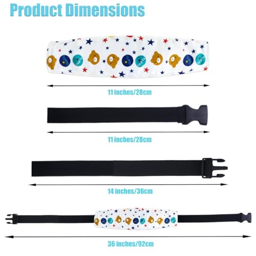 Image of 3 Pcs Baby Carseat Head Support Band Neck Relief Strap Headrest for Sleeping Traveling Slumber Sling Sleep Positioner for Toddler Kids Children Child Baby Infant