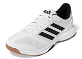 adidas Men's Ligra 8 Indoor Sneaker, White/Black/White, 10