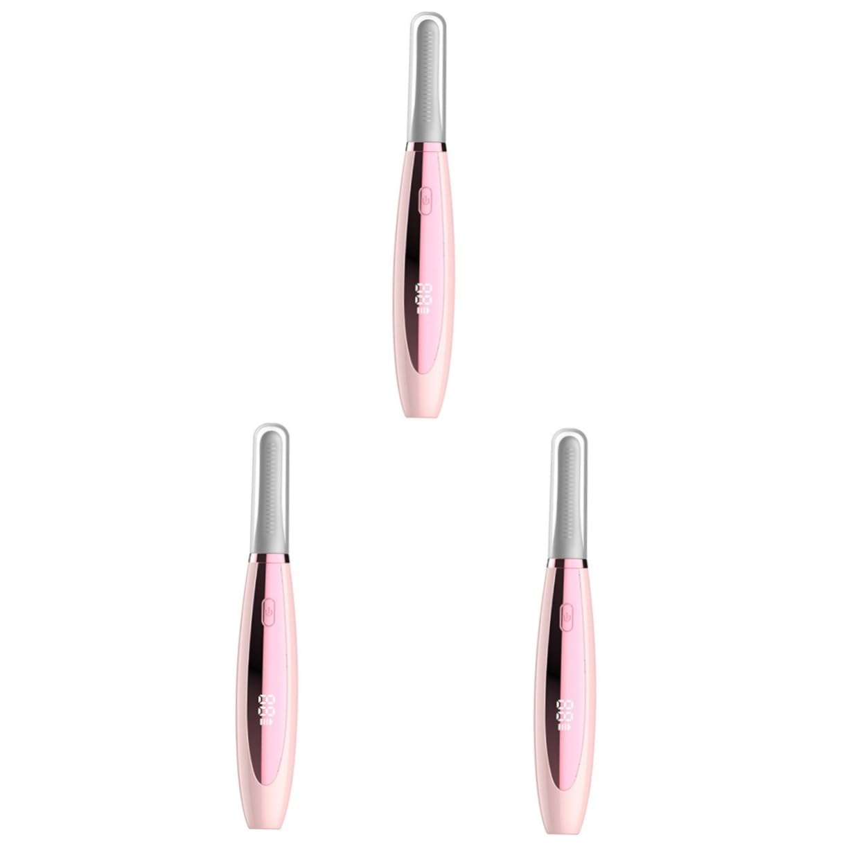 Ipetboom 3piezas Rizador De Pestañas Eléctrico Calentado Rizador Térmico Recargable Usb Para Pestañas Curvadas De Larga Duración Herramienta De Maquillaje Para Mujeres y Niñas