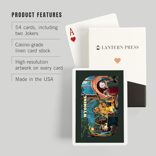 Lantern Press Wyoming, Pack Life, Naipes Poker 52 cartas miniatura 3