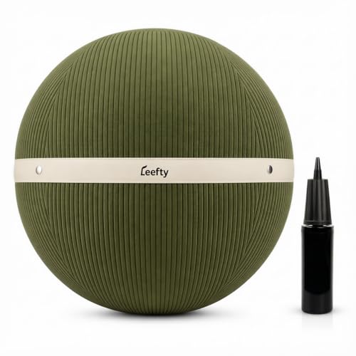 LEEFTY Ballon Chaise de Bureau Ergonomique – Ballon de Yoga 65 cm avec Base Anti-Dérapante-Siège...