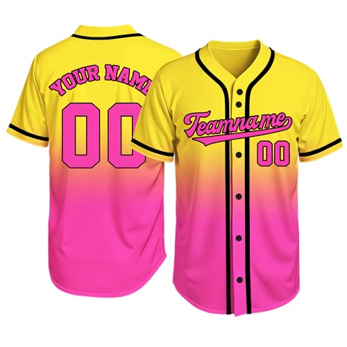 Image of Custom Baseball Jersey Personalized Stitched or Printed Name Number Baseball Shirt Sports Uniform Gifts for Men Women Youth