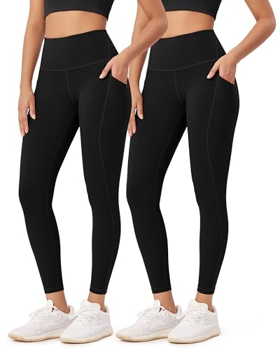 ODODOS-ODLEX-2-Pack-78-High-Waist-Workout-Leggings-with-Pockets-for-Women-25-28-Tummy-Control-Athletic-Yoga-Pants