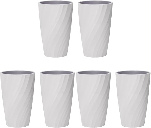 Zerodeko 6pcs Gargle Drinkware Reusable Travel Toothbrush Drink Bathroom For Grey Cup Water Portable Unbreakable Tooth White Mug Simple Holder Home Tumbler Rinsing Dental