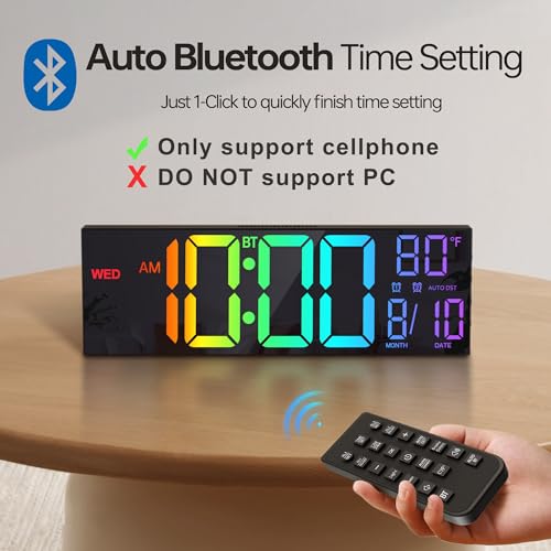 JALL 16.2 Bluetooth Sync RGB Clock