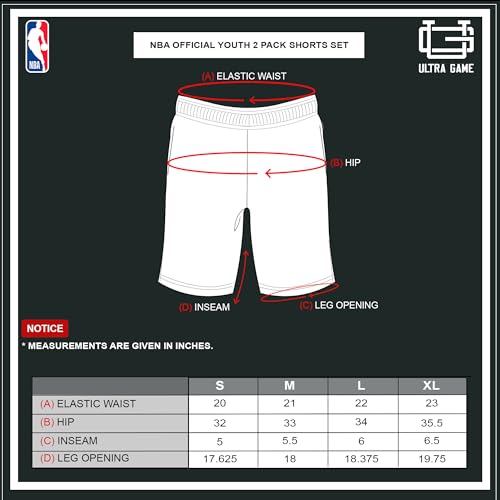 Pantalones cortos de baloncesto NBA para niños lote de 2 piezas transpirables 7