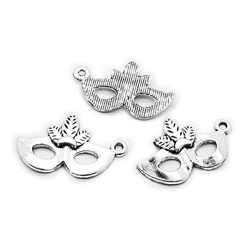 40 Pieces Antique Silver Plated Jewelry Charms GY04071 Carnival Mask
