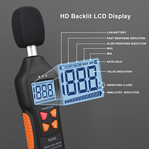 Fonometro, TANKOOL Misuratore Decibel, da 30dB a