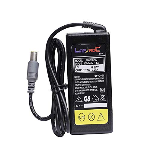 laproc - 20V 3.25A 65W AC Adapter for Lenovo ThinkPad 443 Laptop X200, X200S, X200t, X201, X220 T410i, T410s, T420, T430, T430 Big Round Pin ThinkPad Laptop (Power Cord Included)