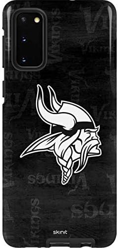 Skinit Pro Phone Case Compatible with Galaxy S20 - Officially Licensed NFL Minnesota Vikings Black & White Design