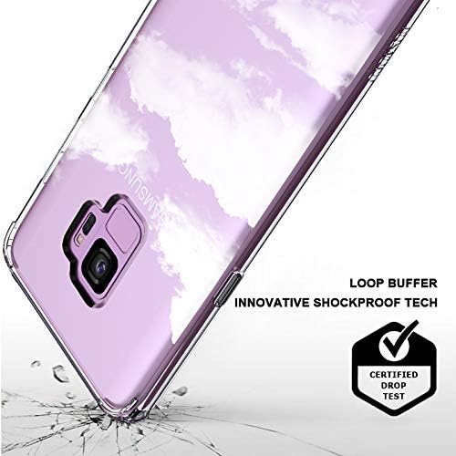 MOSNOVO Galaxy S9 Case, Cloud Pattern Clear Design Printed Transparent Plastic Back Hard Case with TPU Bumper Protective Case Cover for Samsung Galaxy S9