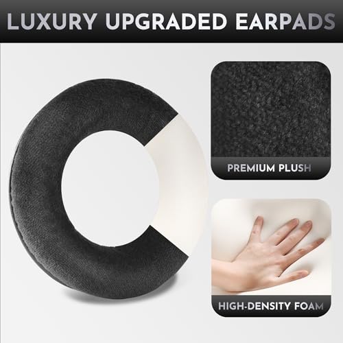 Almohadillas de terciopelo Lukvcoe para auriculares Beyerdynamic DT770 / DT770 Pro - Negro | También compatibles con DT511, DT801, DT831, DT901, HS300, MMX300, Custom One Pro Plus y Custom Studio miniatura 5