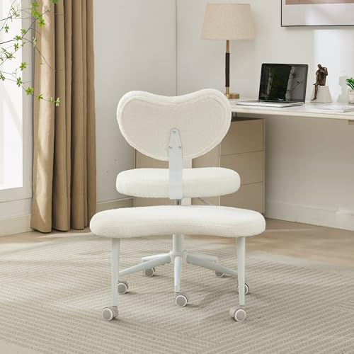 Image of Active Sitting Revolution Office Chair - Cross-Legged & Kneeling Positions, 4.2 inch Thick Cushion, 360 Footstool, 250lbs Weight Support, Home Office /Yoga /Meditation (Teddy, Ivory)