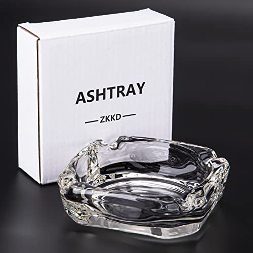Zkkd Glass Ashtray, Home Ashtrays For Cigarettes, Outdoor Ashtray For Weed, Cigar Cool Ashtrays Cute Ashtray Square Transparent #TOP1