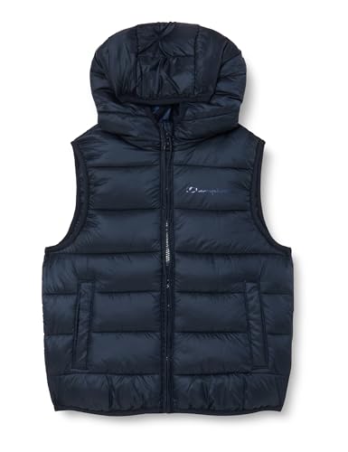 Champion Legacy Outdoor K-Light WR S-L Hooded Chaleco Acolchado, Azul Marino, 13-14 Años para Niños