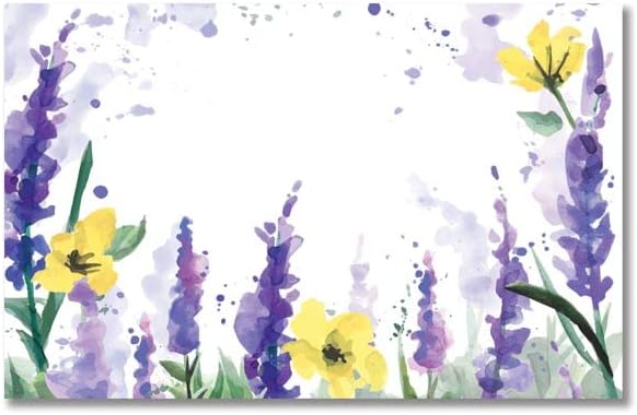 Watercolor Lavender Gloss Enclosure Card, 3.5x2.25", 50 Pack Weddings Birthday Parties Events Decorations Gift Tags Placecards Personal Messages
